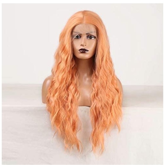 24” Orange Middle Part Lace Front Wig - Picture 3 of 7